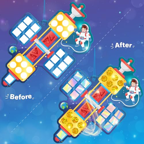 Image of Imagimake Mirror Mosaic Space | DIY Return Gift | Craft Kit | Age 3+ | Mirror mosaic art kit: 5 templates & 450+ shiny, sparkly & rainbow foil stickers; peel & stick Space art