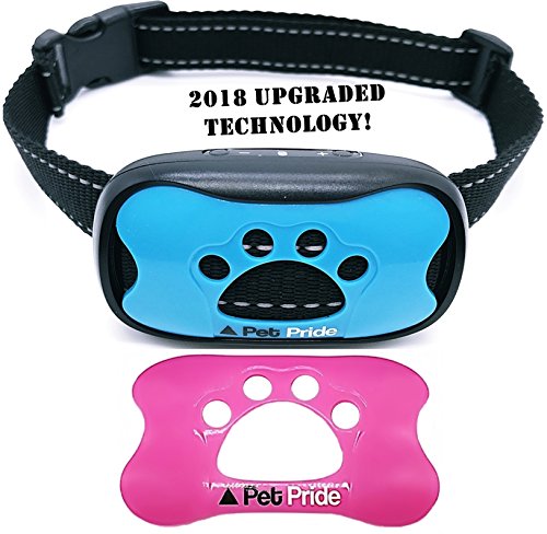PET-PRIDE [New 2018 Model] Bark Collar with Smart Chip - Best Intelligent Dog Anti-Barking Vibrating Collar. No Bark Control for Small/Medium Dogs/Electronic Safe Stop Barking Device