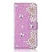 Produktbild Pocket BookStyle Flip für Huawei P30 Pro,Folio Wallet Ledertasche Funkeln Bling Glitzer Diamant Loves Slim Leder Hülle Schutzhülle Scratch Bumper Stand Card Slots Shell Magnetverschluß Etui
