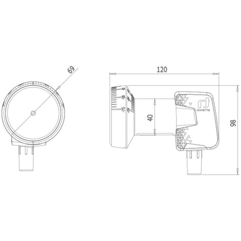Inverto Premium Tête LNB Simple Nombre dabonnés: 1 Capacité de Chargement: 40 mm