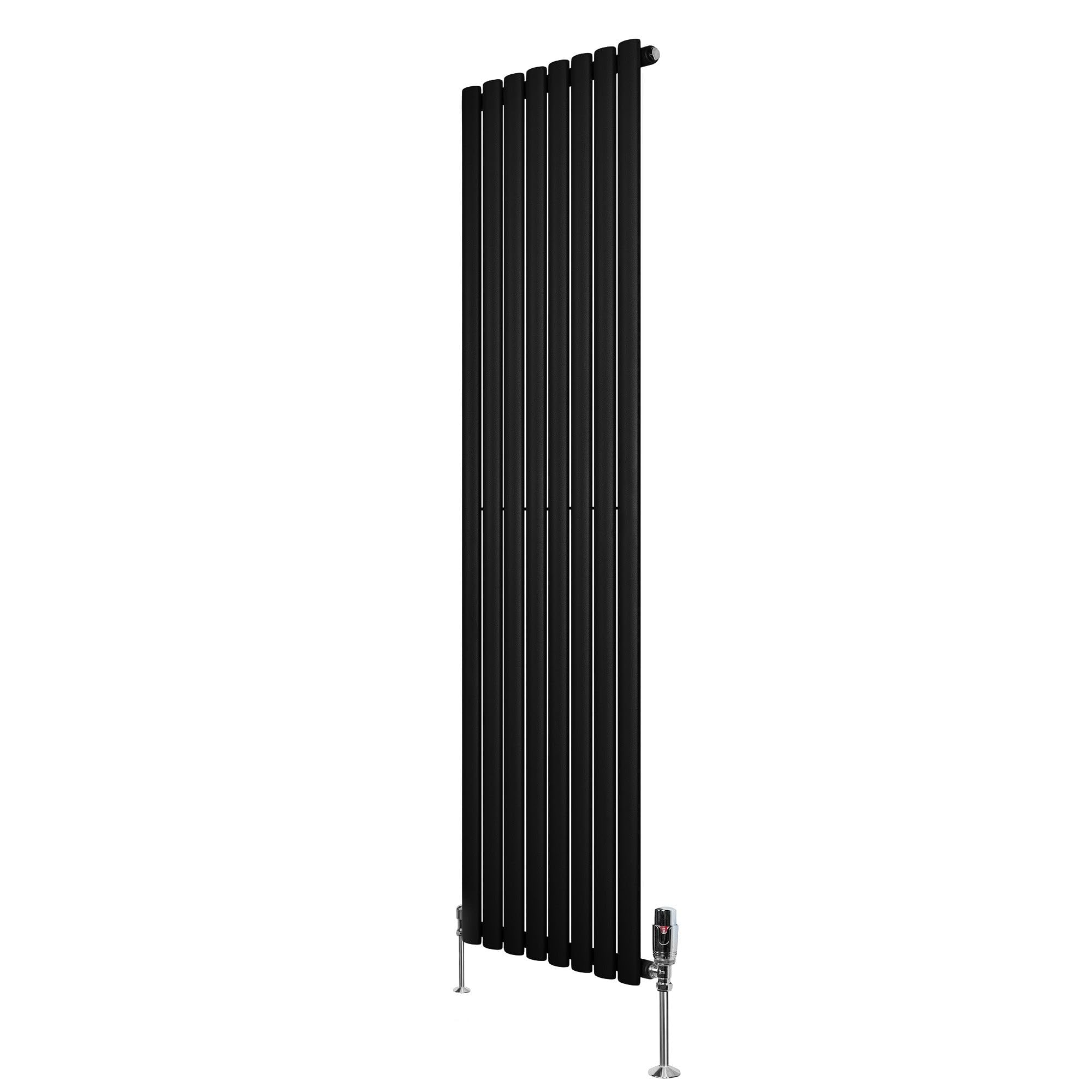 Monstershop Unisex Black Oval Single Column Radiator & Valves – 1800Mm X 480Mm – In