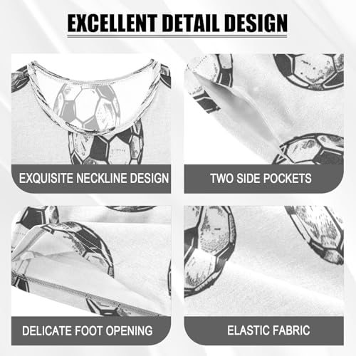 senya Short Sleeve Pajamas Sets Summer Cotton Sleepwear Soccer Balls4