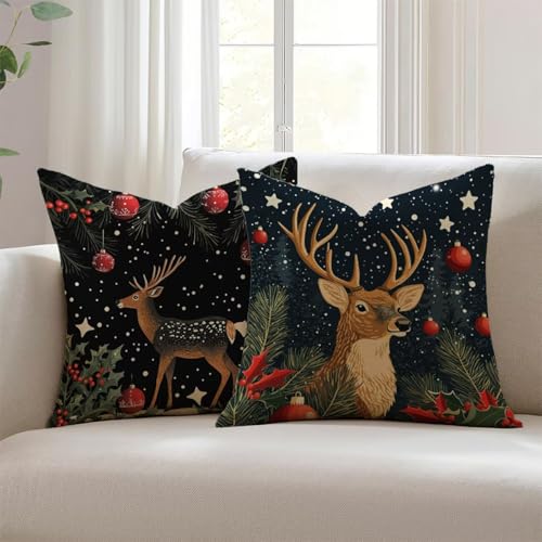 Housse de coussin 65x65cm imperméable canapé salon de jardin animaux lin