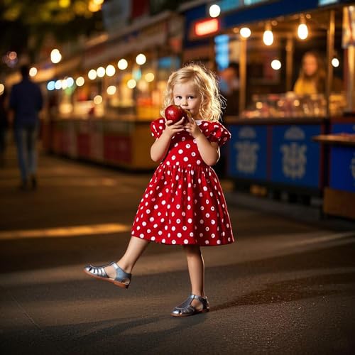 Image of THEE BRON Toddler Girls Closed-Toe Sandals Sweet Retro Cutout Summer Dress Shoes
