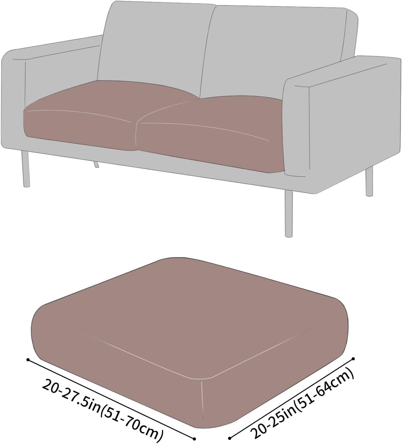 Fuloon Faux Leather Couch Cushion Slipcover, Waterproof Stretch Covers for Sofa, RV Chair Seat Cover, Individual Loveseat Couch Cushion Replacement, PU Leather Sofa Slipcovers(3 Pack, Dark Tan)