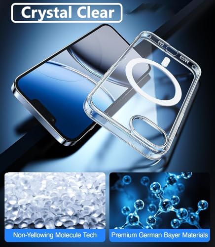Image of DIZORO Crystal Clear Magnetic Compatible with iPhone 17e / iPhone 16e Case with Anti-Yellow Anti-Scratch Shockproof Transparent Cover