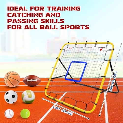 image for Eastgoing Baseball and Softball Rebounder Net,3.3×3.3FT Baseball Pitc