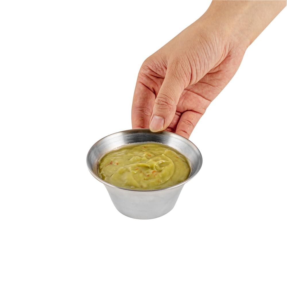 Kubek na przyprawy ze stali nierdzewnej, ramekin, kubek na sos - okrągły - 15 ml - pudełko 10 ct - akcesoria restauracyjne