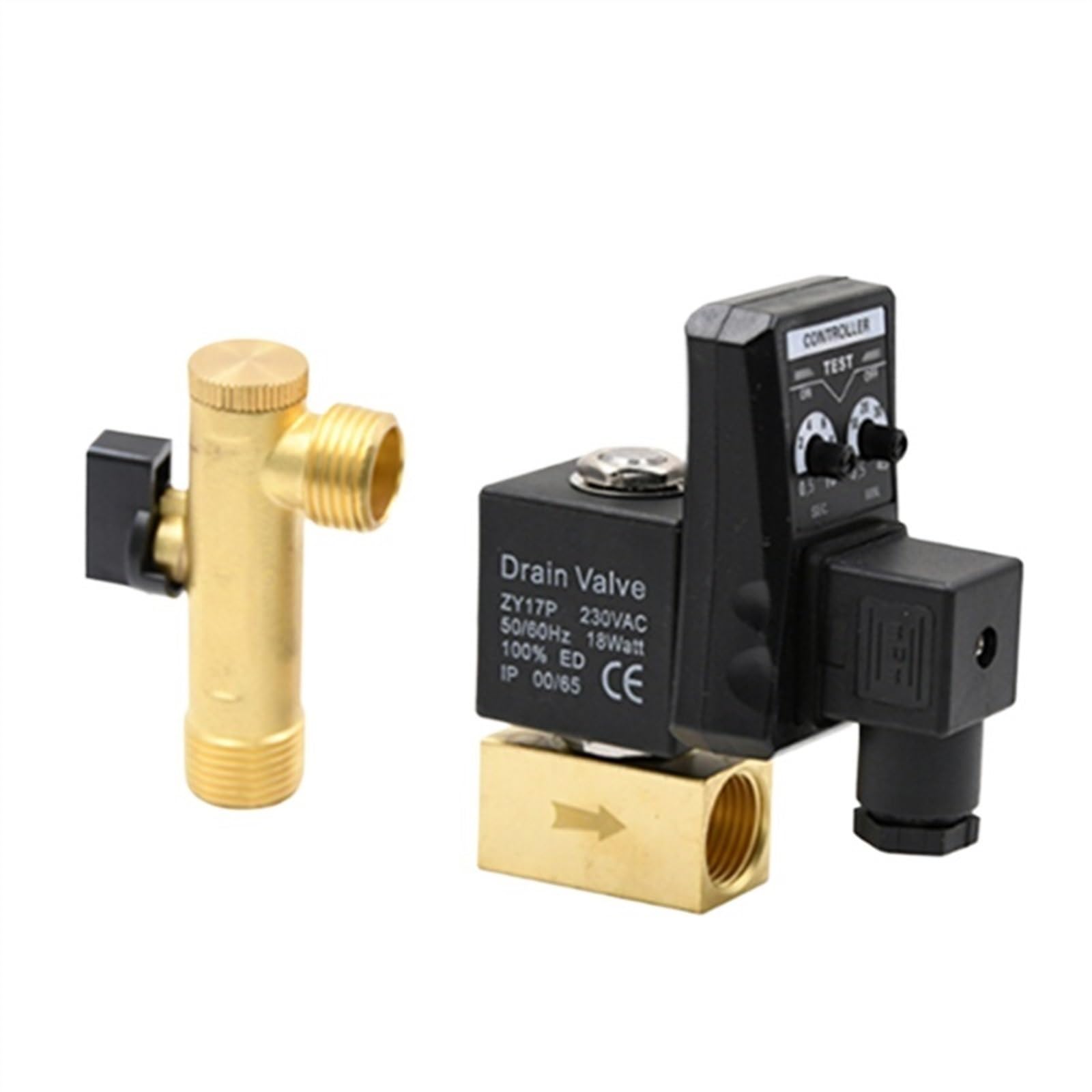 Válvula de drenaje electrónica 1/2 ", controlador temporizador escurridor, tanque almacenamiento Gas automático for compresor solenoide 220V DN15(Split,AC110V)