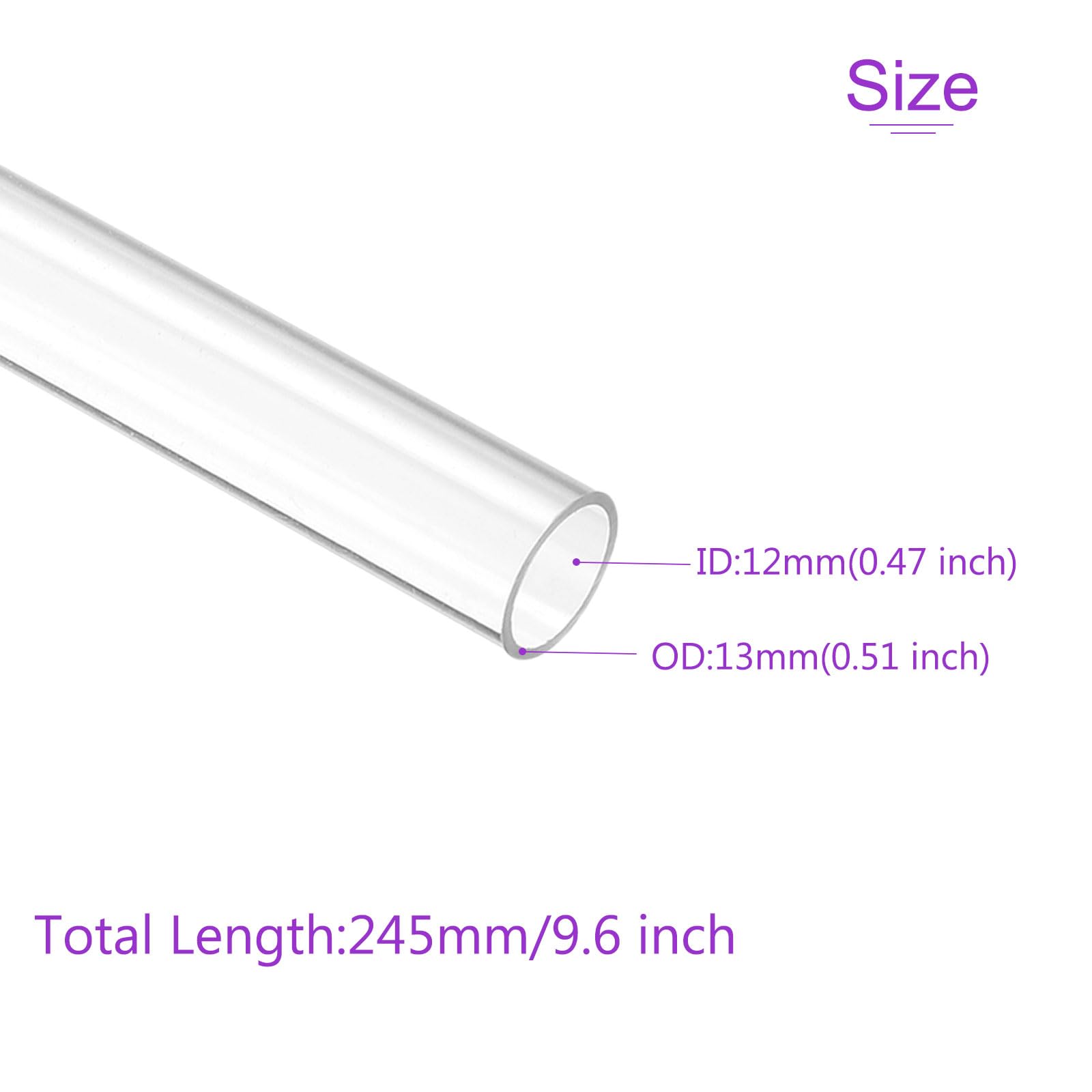 Tubo In Acrilico Trasparente 30x40 Mm X 150 Mm | Per Acquari, Idraulica E Fai Da Te - Rebower