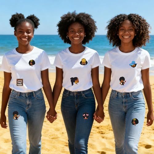 Xandova 15Pcs Black Girl Iron on Patches, Afro Girl Magic Embroidered Applique Sew on Patches for Clothes Hats Backpacks Trucker Jeans — view 5