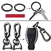 Imeisuit 2 Sets Car Keychain car key clip Quick-Release Horseshoe Shape D-Ring Key Fob Holder with Round Carabiner Keychain