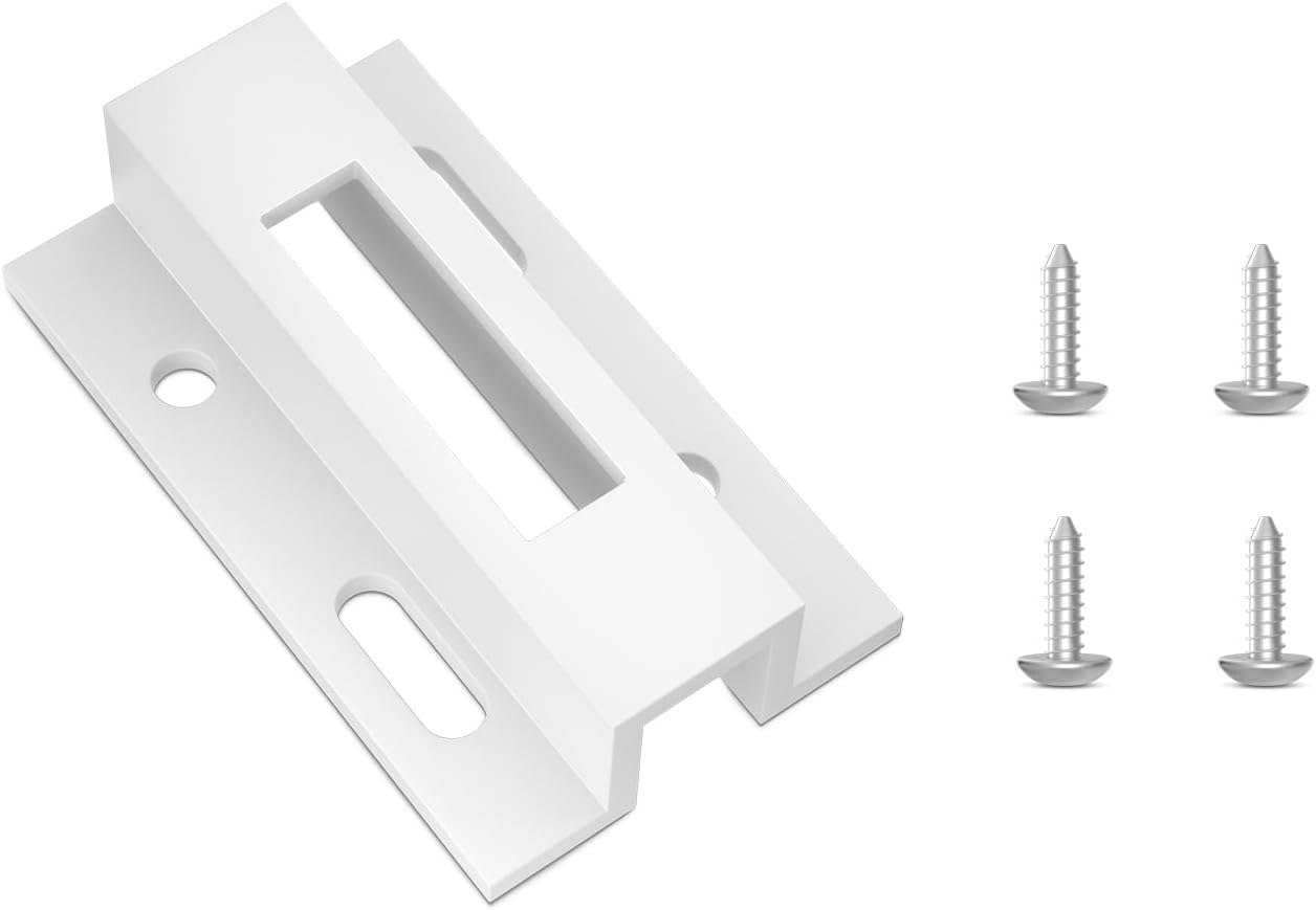 Patio Sliding Door Keeper／Hook Style Latch／E 2124 Latch Lock Replacement Pella,Micron 1200 Series,Viking Doors and Other Sliding Glass Doors,Extruded Aluminum (White) (1 Pack)