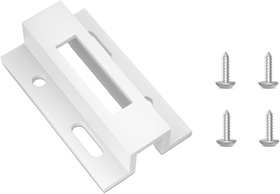 Patio Sliding Door Keeper/Hook Style Latch/E 2124 Latch Lock Replacement Pella,Micron 1200 Series,Viking Doors and Other Sliding Glass Doors,Extruded Aluminum (White) (1 Pack)