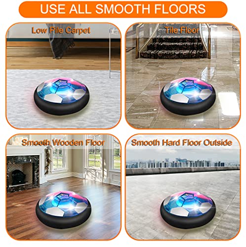 2-In-1 Hover Soccer Ball For Kids Ages 3-12, Knee Hockey Set Soccer Set Soccer Gifts For Boys, Usb Rechargeable And Battery Led Lights & Foam Bumper Hovering Soccer Ball Outdoor Games For Kids #TOP2