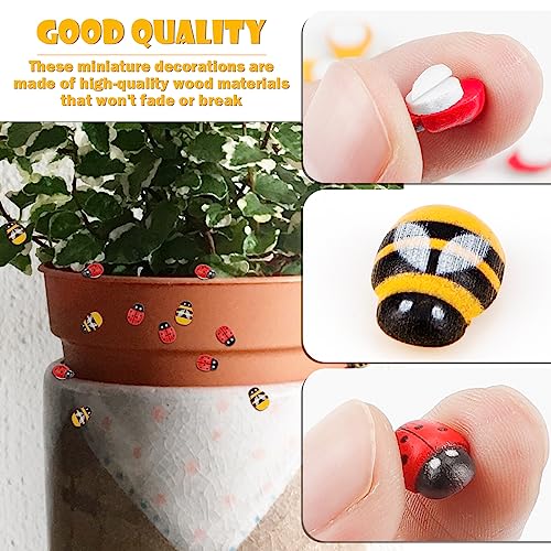 Mini mariquitas y abejas de madera autoadhesivas para evitar usar pegamento 4