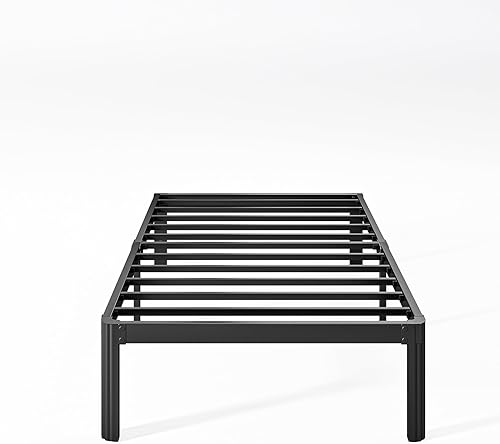 Miniatura 20 de Marco de cama de metal de alta resistencia de 16 pulgadas, marco de cama de plataforma tamaño matrimonial, no necesita somier, sin ruido, fácil