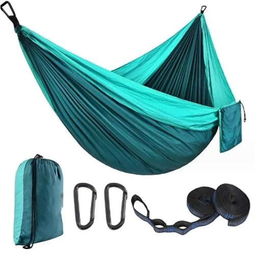 Parachute Hammocks with Hammock Straps Black Carabiner Camping Survival Travel Tourist Double Person Outdoor Furniture 300x200cm(300x200cm)