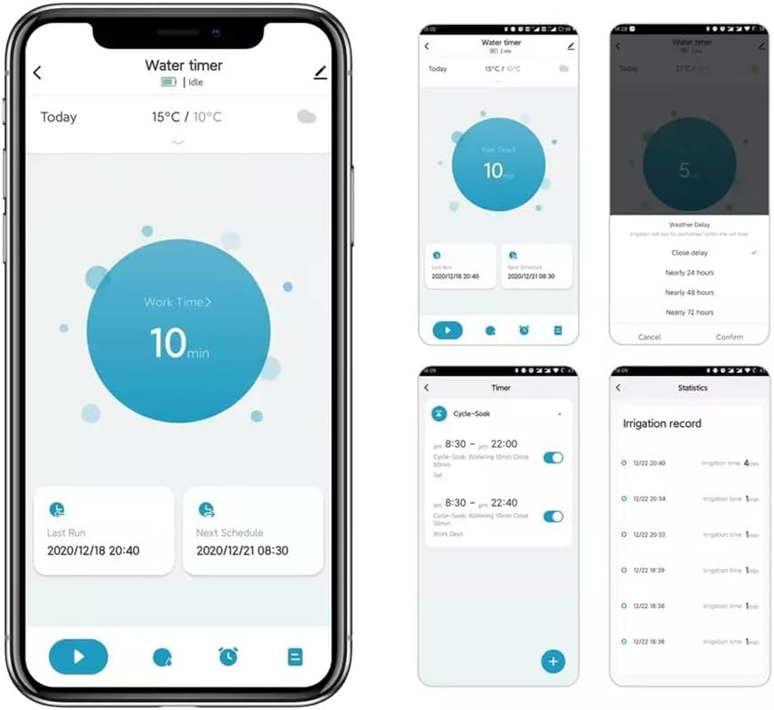 WiFi Hose Timer Sprinkler Timer, Watering Timer for Hose, Faucet Timer for Water Hose Sprinkler Outdoor Programmable