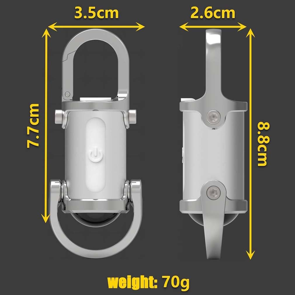 Superhelle Mini Taschenlampe Schlüsselanhänger - USB Aufladbar Mit Power Bank