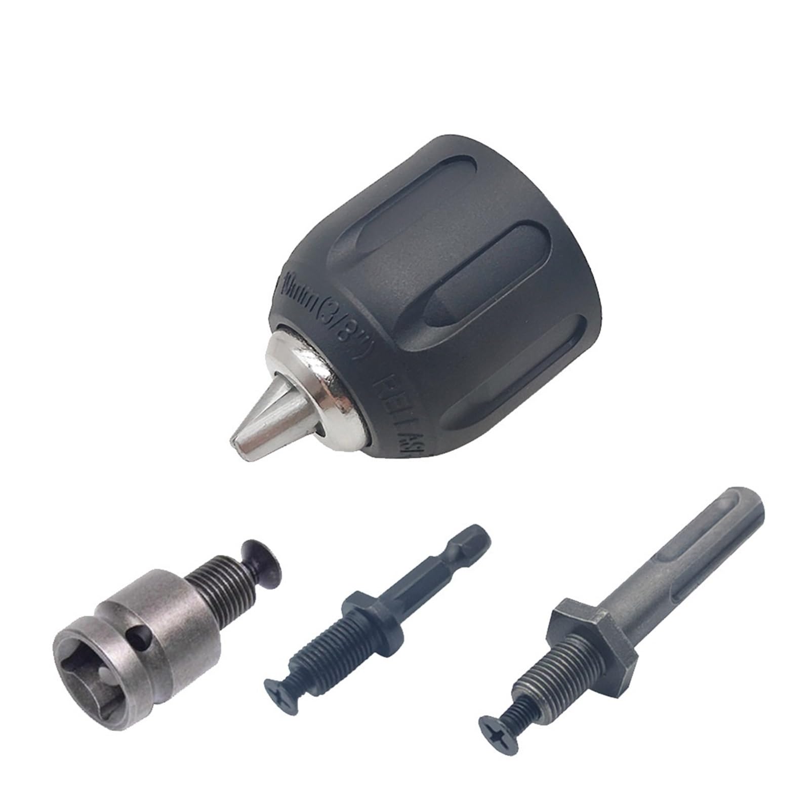 0,8-10 mm Precyzyjny bezkluczowy uchwyt wiertarski Konwerter 3/8" - 24UNF Adapter do szybkiej wymiany gwintu SDS-Plus Chwyt 1/4" Hex (Color : 4pcs set)