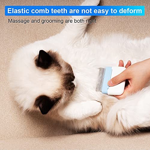PUPPYCUTE Cat Comb Brush,Short&Long Hair Removal Brush and Detangling Comb 2 in 1,Pet Comb Brush for Cats Small Dog Puppy Rabbits,Orange