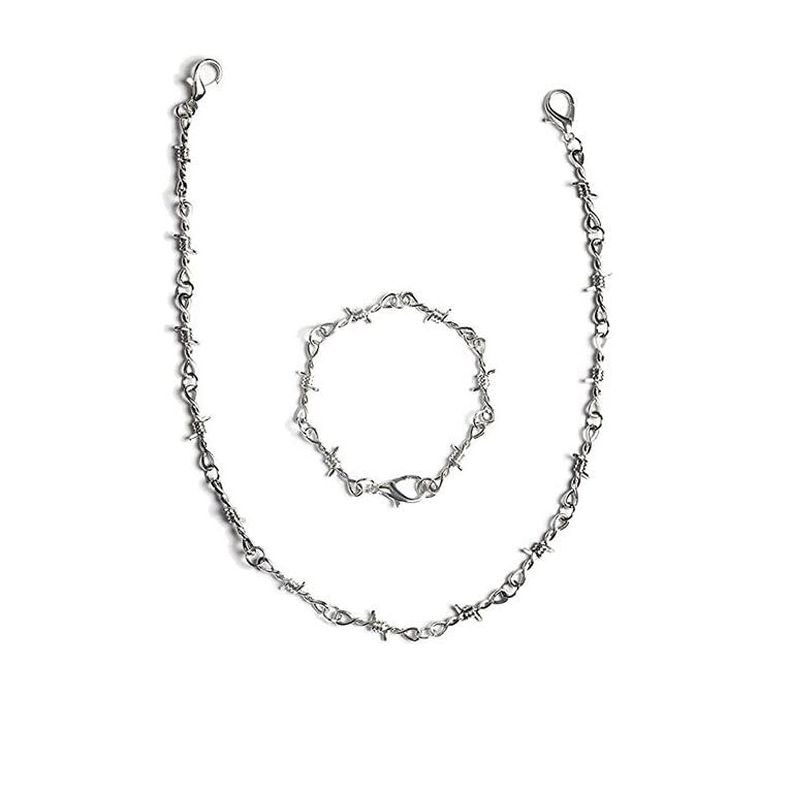 Pulsera gótica de espinas de plata y perlas de alta resistencia 3