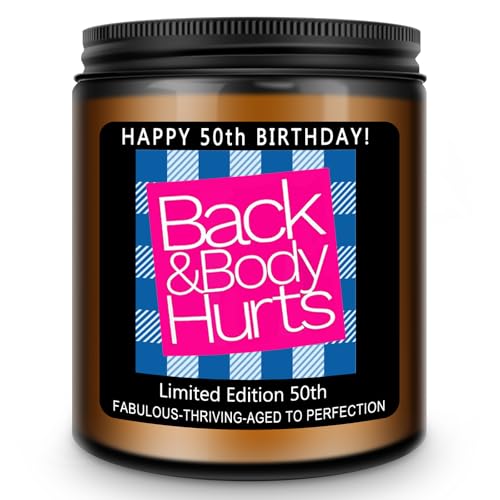 Homsolver 50th Birthday Gifts for Her Him, Happy 50th Birthday Candles Gift for Women Men, Funny 50 Years Old Decorations Ideas- Lavender Scented Candle
