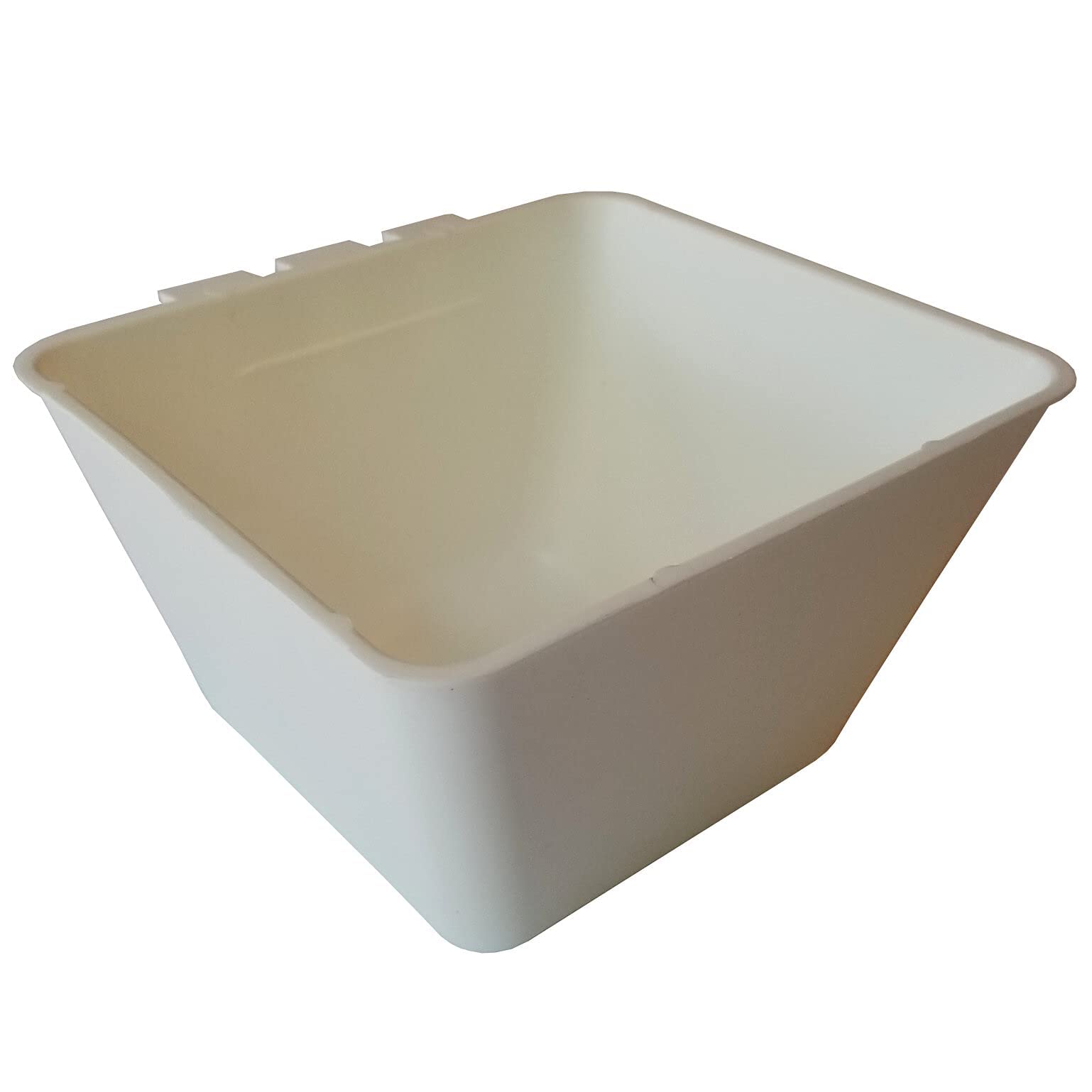 Cage Cups Square 1.2 Quart / 38 fl oz Water Dish for Poultry, Dogs, Cats, Hanging Feed & Water Cage Cups (50, White)