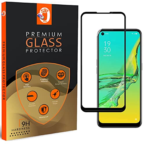 Image of Premium Tempered Glass Screen Protector Compatible For Oppo A53 / Oppo A33 Cellphone (Black,Pack Of 1) Edge-to-Edge Protector With Easy Installation Kit