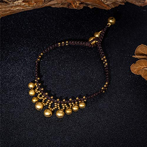 Kelistom Handmade Bohemian Ankle Bracelet with Natural Stone Beads and Vintage Bell Clasp for Women - Image 5