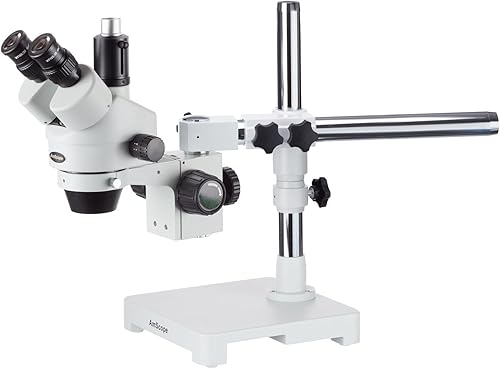 AmScope Microscopio de zoom estéreo trinocular profesional SM-3TX, oculares WH10x, aumento de 3.5X-45X, objetivo de zoom 0.7X-4.5X, iluminación