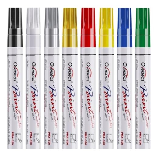 Paint Marker Pens - 8 Colors Oil Based Paint Markers, Permanent, Waterproof, Quick Dry, Medium Tip, Assorted Color Paint Pen for Metal, Wood, Fabric, Plastic, Rock Painting, Canvas, Glass, Art Craft