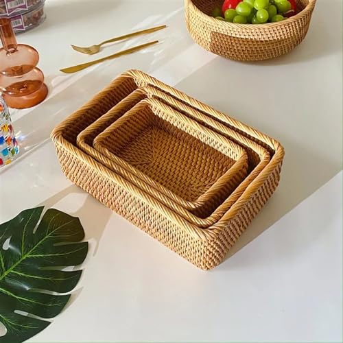 Frutero para cocina rectangular y cestas tejidas de mimbre para verduras 8