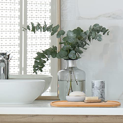Bamboo Tea Serving Tray 3 Pcs Decorative Multi Use Bathroom Counter Tray Rounded Edges Bamboo Vanity Tray For Dresser Counter Food Coffee Tea Snack Tissues Candles, 11 X 4 Inch #TOP5