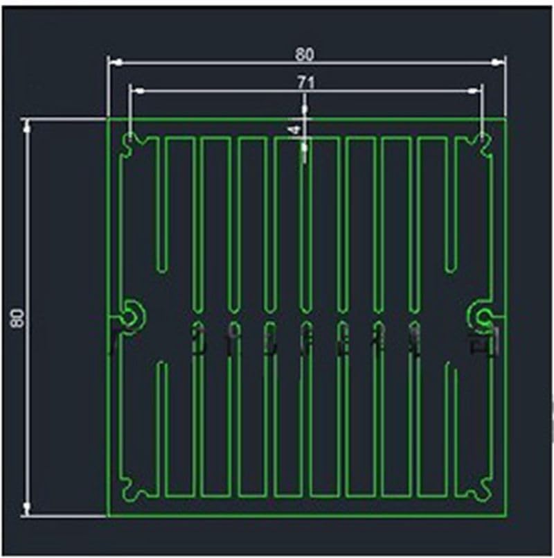 Krixis 80x80mm square Aluminum round Heat Sink Radiator Heatsink for Cooling, Electronic Cooler, Chipset heat dissipation customize - (Specification: height 50mm)