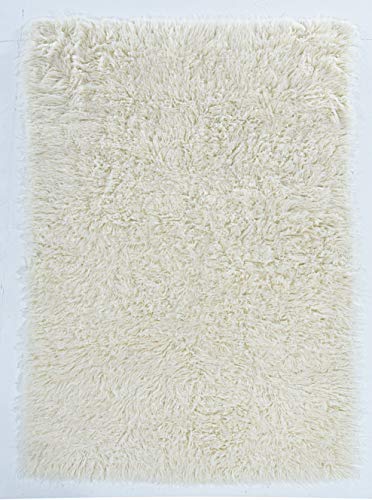 Linon Flokati 4-Foot by 6-Foot Rug, 1400-Gram, Natural