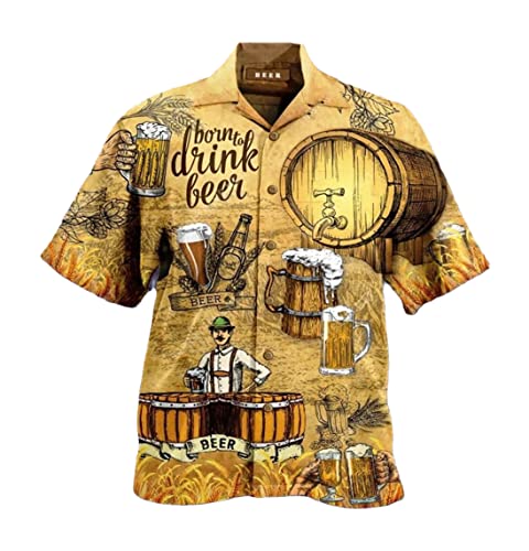 T-shirt vintage pour homme style chemise hawaïenne anti-transpiration pour l'été