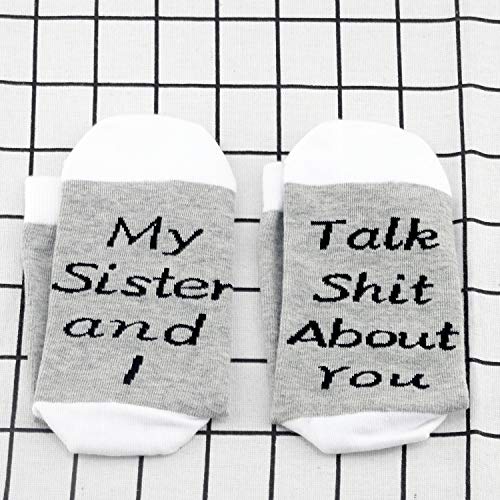 JXGZSO My Sister and I Talk Shit About You Sister Socks Sister Gift Sister Birthday Gift Socks3