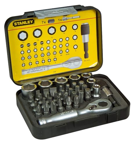 Stanley 1/4" Bit-Satz (25mm, 39-teilig Set mit Mini-Umschaltknarre und Steckschlüsseln) 1-13-906 – Ansicht 2