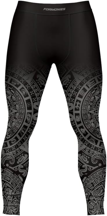 Aztec Men Jiu Jitsu Spats Grappling Tight-fit Compression Leggings for Men MMA BJJ Workout