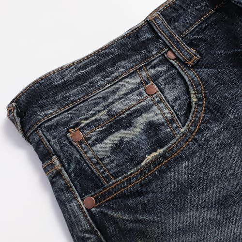 Men's Casual Straight Jeans Slim Retro Vintage Denim Pants Streetwear4