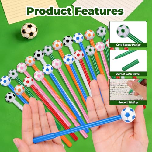 Set de 24 bolígrafos de gel con diseño de fútbol miniatura 4