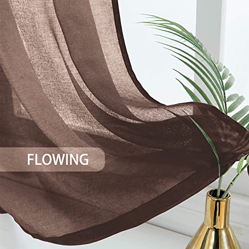 Cantonnière marron voilage texturé lin de qualité supérieure pour décoration de chambre