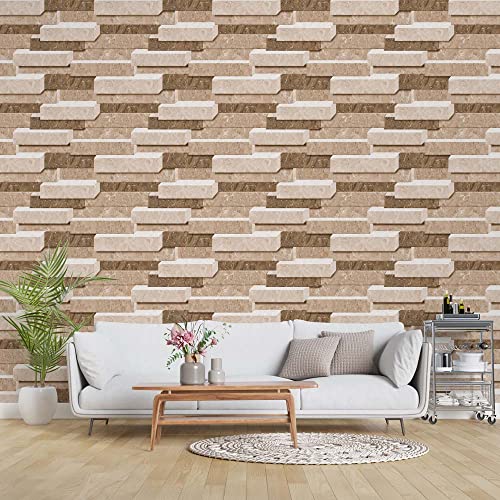Image of DWELLSINDIA Stone Bricks Self Adhesive Wallpaper, Waterproof, Scratch Resistant, Laminated (41cm x 244cm, Multicolour)