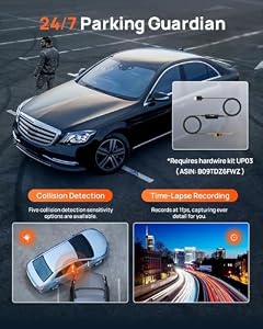 70mai 4K Dash Cam Front and Rear, Built in Wi-Fi 6 & GPS Car Camera, Super Night Vision, ADAS, 3'' IPS Screen, 24H Parking Mode, Time-Lapse, Loop Recording, with 128GB Card (A800SE) — photo 5 of 6