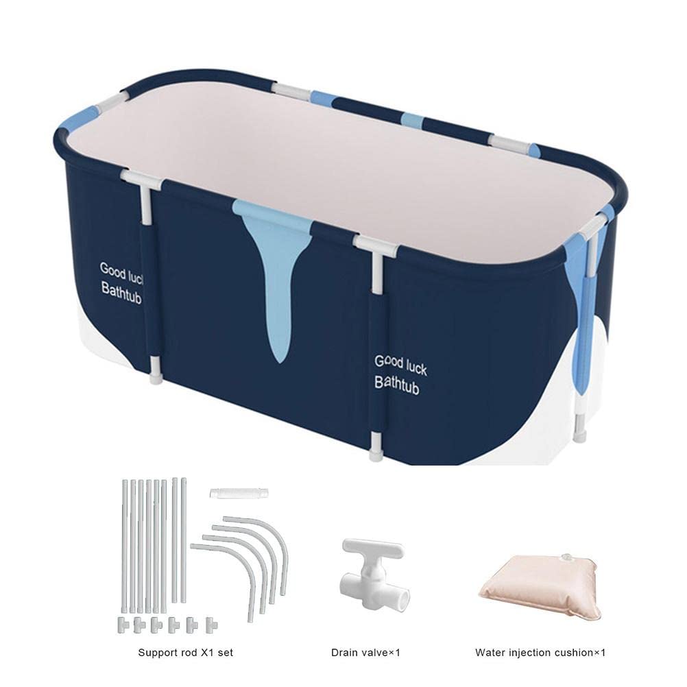 Baignoire portable pliable, grande baignoire pour adultes, baignoire familiale SPA, baignoire-douche, bain chaud, baignoire de glace pour enfants et adultes (61 * 140 * 51 cm)