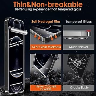 JDHDL Screen Protector [3 Pack Soft Hydrogel Film for iPhone 15 Pro/15, Upgraded Non-breakable Flexible TPU]