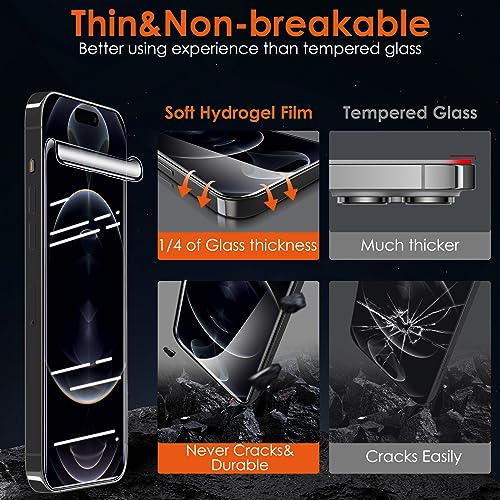 JDHDL [3 Pack Soft Hydrogel Film Screen Protector for iPhone 15 Pro Max/iPhone 15 Plus, Upgraded Non-breakable Flexible TPU for iPhone 15 Pro Max Screen Protector Film (NOT Glass)