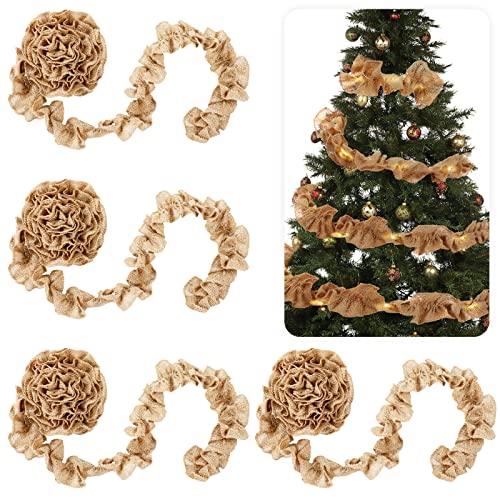burlap garland for christmas tree